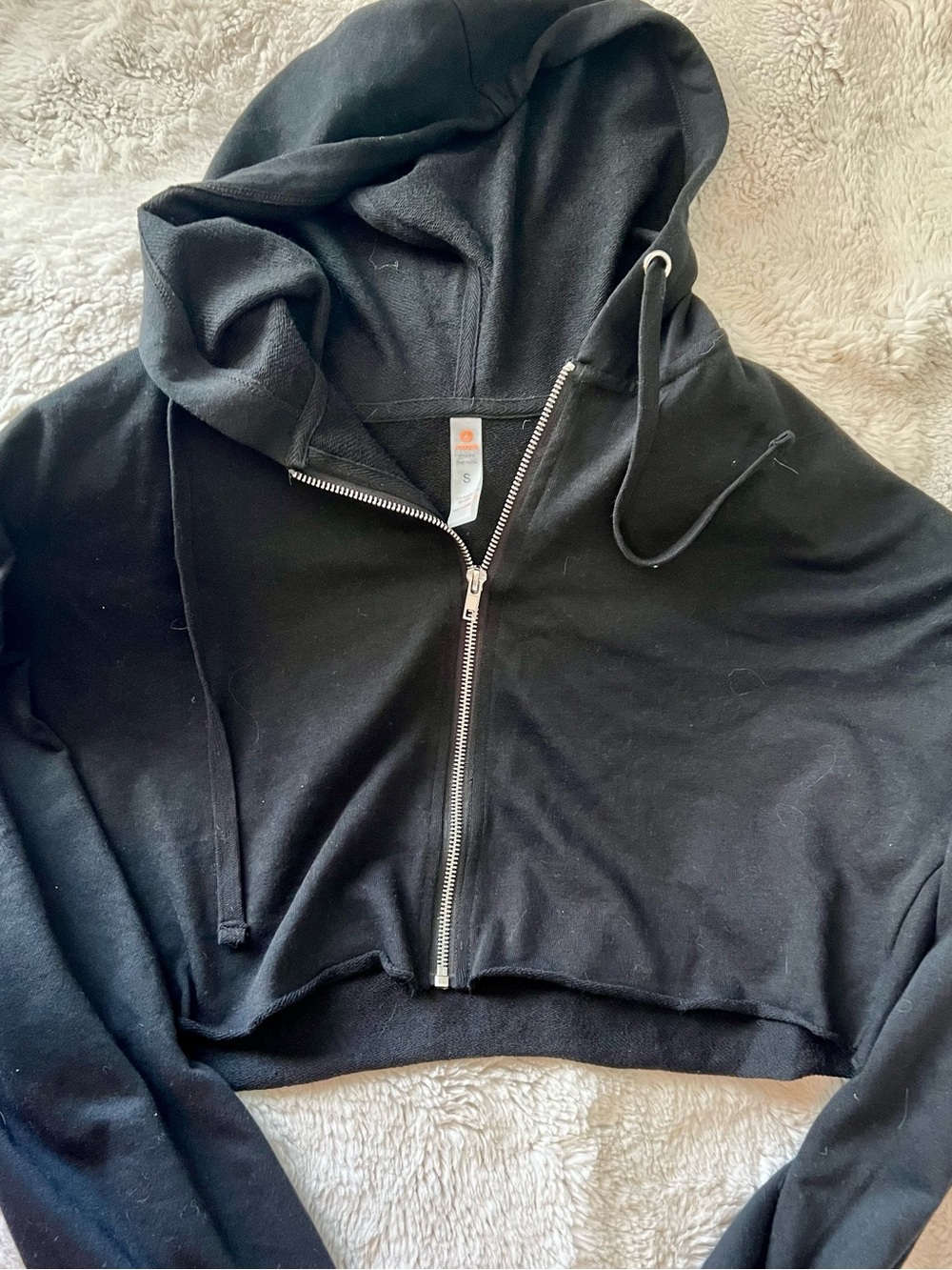 NEW Mono B Black Zip-Up Hoodie with Silver Zipper